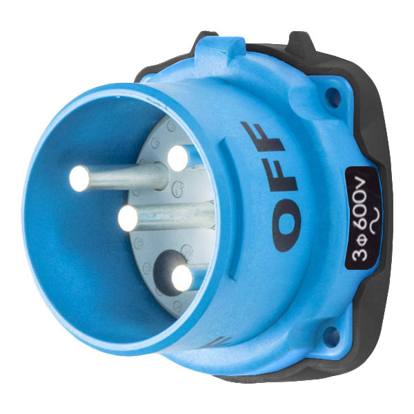 33-68143-A155 - DS60 INLET POLY BLUE SIZE 4 TYPE 3R 3P+G 60A 600 VAC 60 Hz NO AUX WITH NO LOCKOUT HOLE